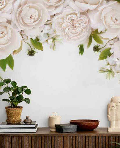 white roses hanging wallpaper