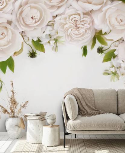 white roses hanging wallpaper