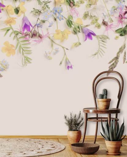 purple and yellow floral wallpaper