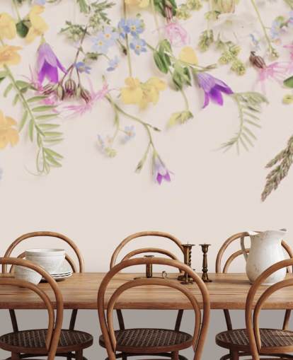 papel de parede floral roxo e amarelo papel de parede floral roxo e amarelo