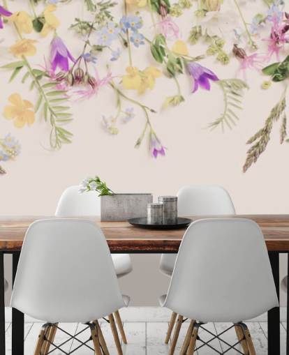 purple and yellow floral wallpaper