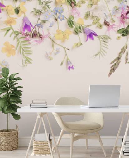 purple and yellow floral wallpaper