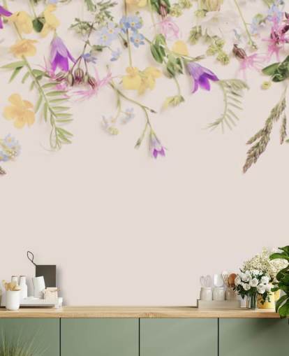 papel pintado floral morado y amarillo papel pintado floral morado y amarillo