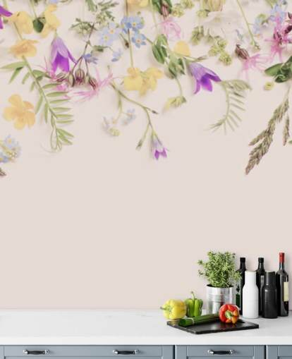 purple and yellow floral wallpaper