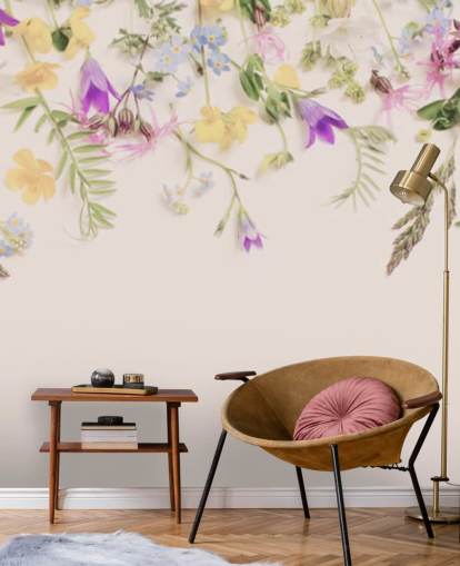 papel de parede floral roxo e amarelo papel de parede floral roxo e amarelo