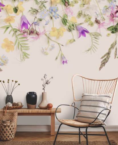 purple and yellow floral wallpaper