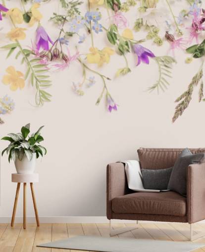 purple and yellow floral wallpaper