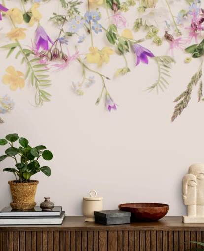 purple and yellow floral wallpaper