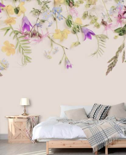 lila und gelbe Blumentapete lila und gelbe Blumentapete