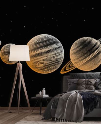 planètes dorées sur fond noir fond d'écran planètes dorées sur fond noir fond d'écran