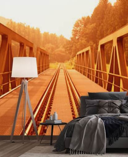 sepia visning av jernbanebro tapet sepia visning av jernbanebro tapet