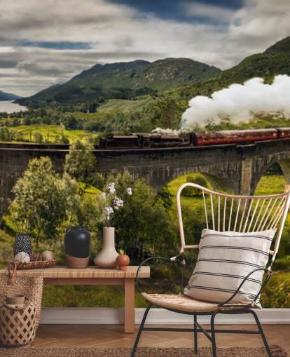 fondo de pantalla de tren de vapor en viaducto