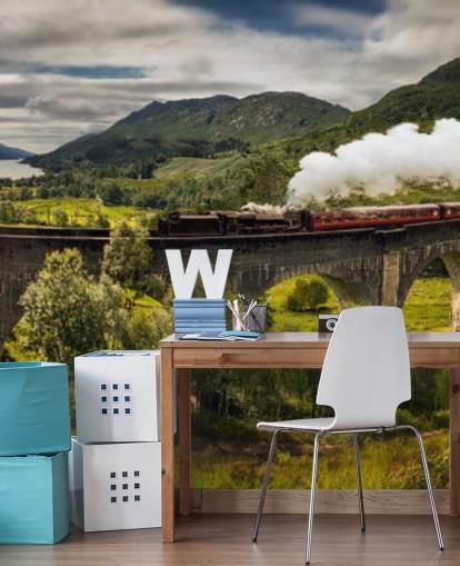 fondo de pantalla de tren de vapor en viaducto