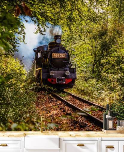 steam train going through forest wallpaper steam train going through forest wallpaper