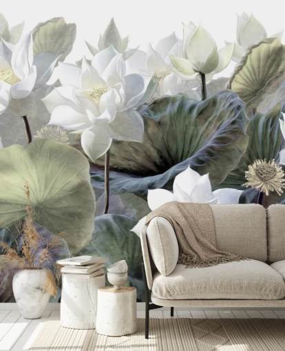 lotuses ja lehdet kukka tapetti