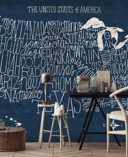 papel de parede azul escuro mapa dos eua