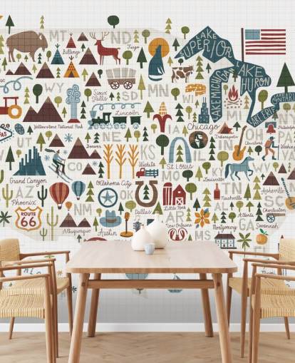 papel de parede detalhado ilustrado dos EUA papel de parede detalhado ilustrado dos EUA