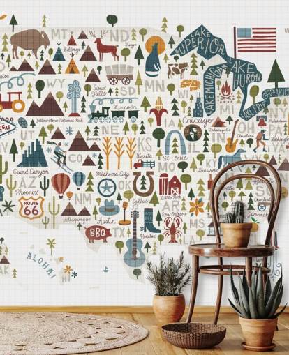 fond d'écran détaillé illustré carte des États-Unis fond d'écran détaillé illustré carte des États-Unis