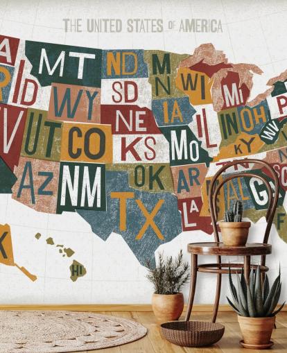 bunte Tapete der USA-Karte