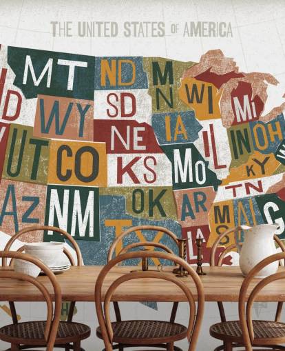 bunte Tapete der USA-Karte bunte Tapete der USA-Karte