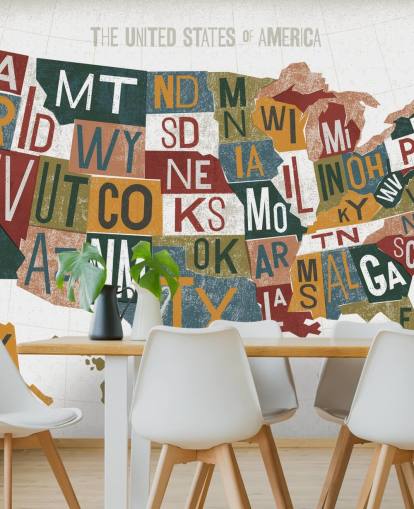 colourful USA map wallpaper