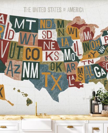 bunte Tapete der USA-Karte
