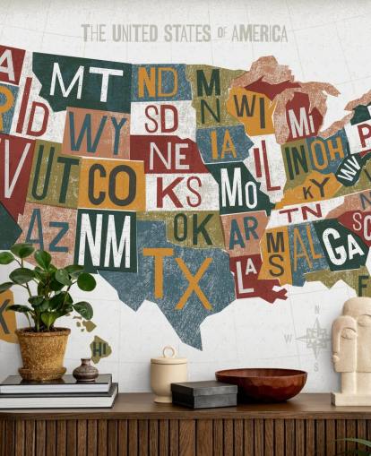 bunte Tapete der USA-Karte