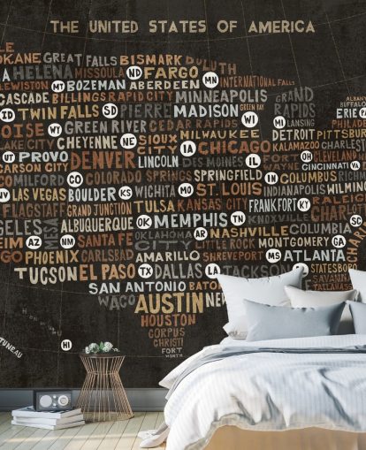 carta da parati scura mappa USA