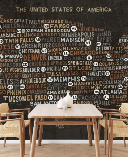 carta da parati scura mappa USA