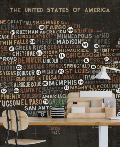 dunkle USA-Karte Tapete