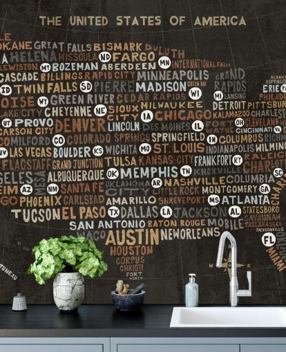 papel de parede escuro mapa dos EUA