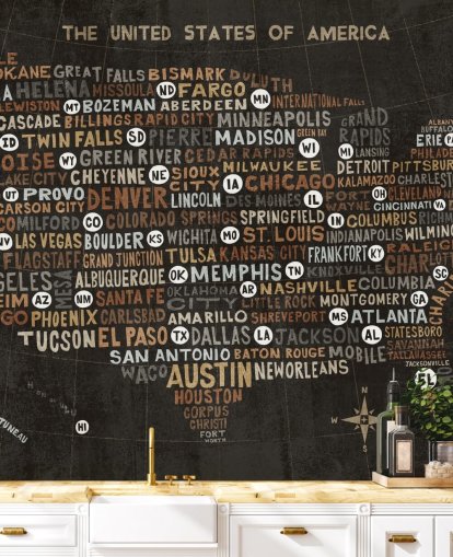 papel de parede escuro mapa dos EUA