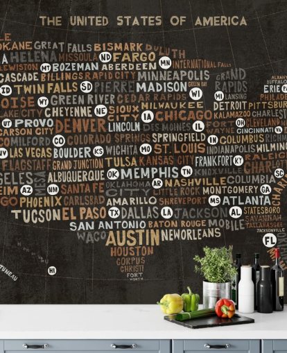 papel de parede escuro mapa dos EUA