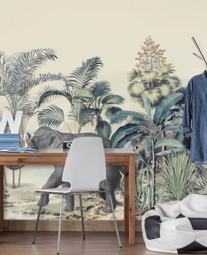 elephant in jungle wallpaper