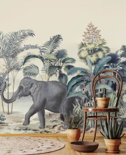 elephant in jungle wallpaper