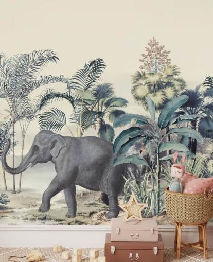 carta da parati elefante giungla