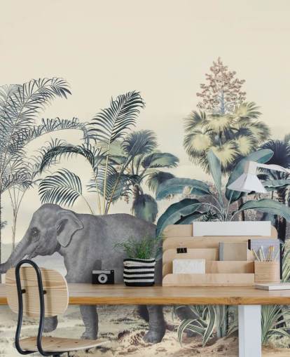 elephant in jungle wallpaper