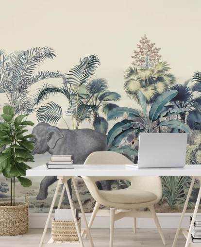 olifant in jungle behang
