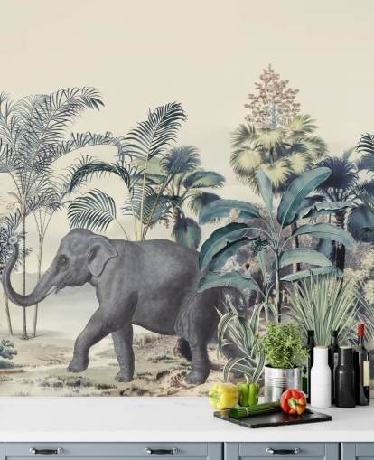 elephant in jungle wallpaper