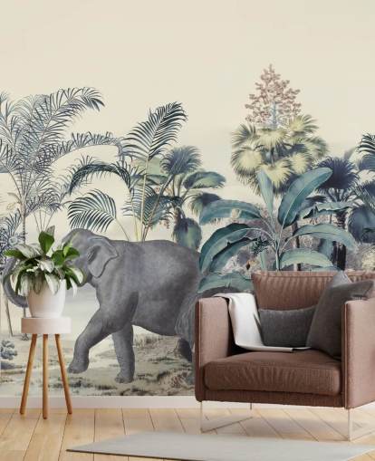 elephant in jungle wallpaper