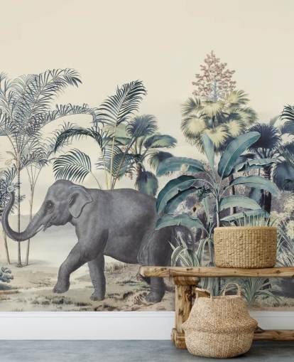 elephant in jungle wallpaper