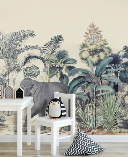 elephant in jungle wallpaper