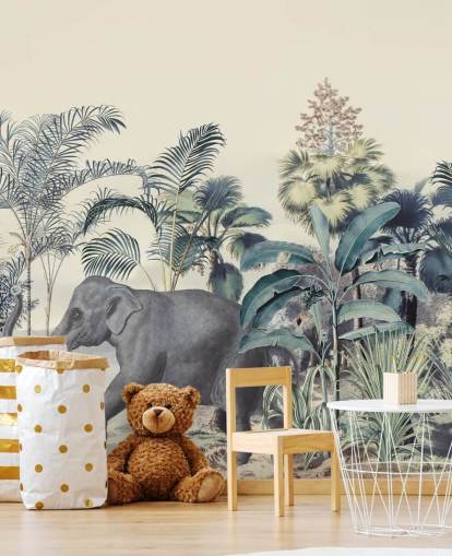 elephant in jungle wallpaper