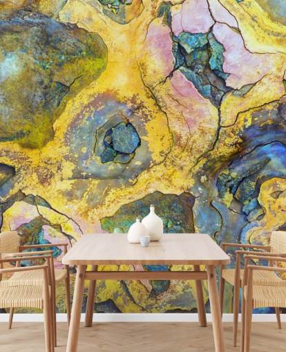 yellow, pink and purple rust wallpaper