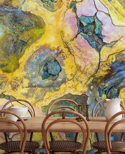 yellow, pink and purple rust wallpaper