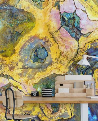 yellow, pink and purple rust wallpaper