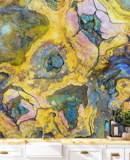 yellow, pink and purple rust wallpaper