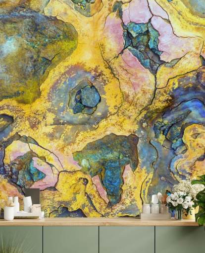 yellow, pink and purple rust wallpaper