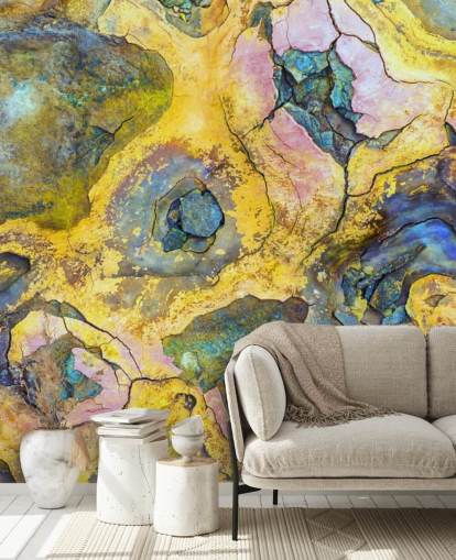 gelb, rosa und lila Rost Tapete