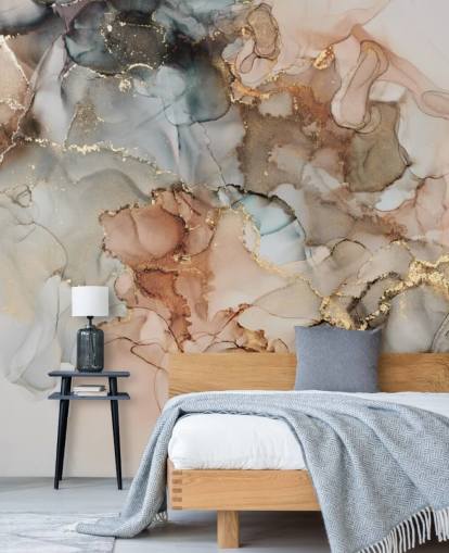 papel de parede aquarela bege e marrom